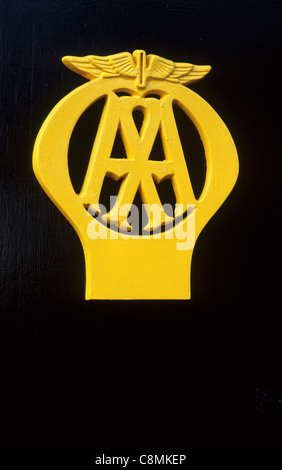 AA, The Automobile Association, Logo, England UK English motor motoring breakdown service organisation yellow badge sign signs Stock Photo