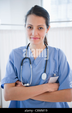 Brazilian doctor with arms crossed Stock Photo