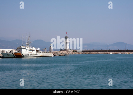 Turkish coastguard in Alanya Harbour Stock Photo