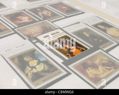 stamps in an album Stock Photo