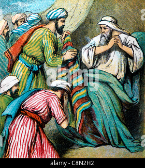 Bible Stories- Illustration of Joseph's Brothers Showing Their Father ...