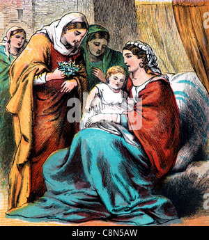 ruth naomi obed alamy handing bible son stories illustration her over