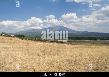 Italy, Sicily, Mount Etna from the south side near Bronte Stock Photo