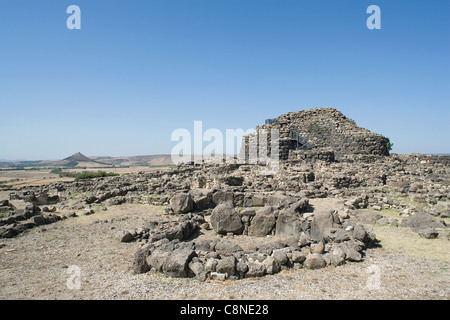 Italy, Sardinia, Nuraghe Su Nuraxi, view of Nuragic village Stock Photo