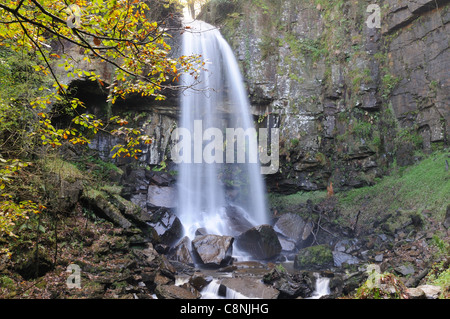 Melincourt Falls Resolven  in autumn Neath Valley Glamorgan Wales Cymru UK GB Stock Photo