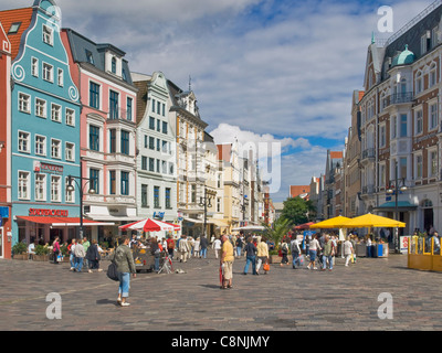 shopping street, Kroepeliner Street, Rostock, Mecklenburg-Western Pomerania, Germany, Europe Stock Photo