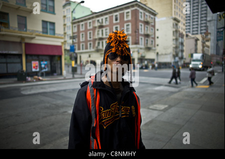 Portrait of California Portrait Street in San Francisco Eddy Street Stock Photo