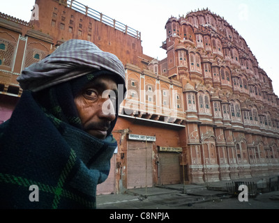 Jaipur the Pink City of Rajasthan Indian Glance Street scene in Jaipur Iztopgood at the Hawa Mahal the wind palace Stock Photo