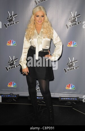 Christina Aguilera at arrivals for THE VOICE Press Junket, Sony Pictures Studios, Los Angeles, CA October 28, 2011. Photo By: Dee Cercone/Everett Collection Stock Photo