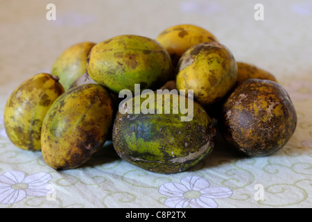 Caja-Manga Fruit. Spondias dulcis over a white background Stock 