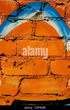 painted bricks background and texture Stock Photo