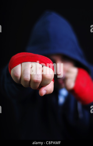 Street fighter (focus on the hand) Stock Photo