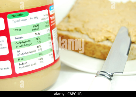 Nutrition information Stock Photo