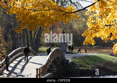 The North Bridge, Minute Man National Historical Park, Concord, Massachusetts, USA Stock Photo