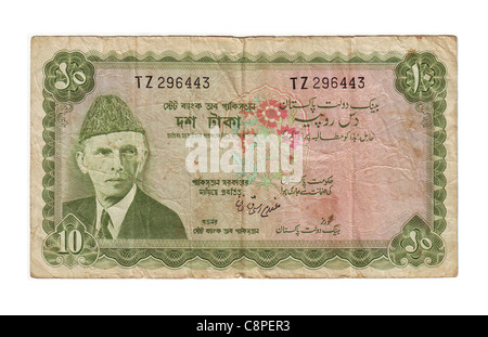 Pakistan 10 rupee old currency Stock Photo