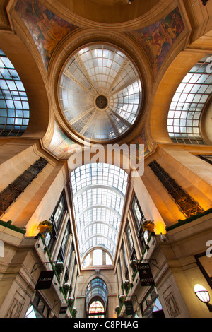 UK, Nottinghamshire, Nottingham, The Exchange shipping arcade, roof and dome Stock Photo