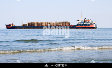 ship in sea stand on the anchorage Stock Photo