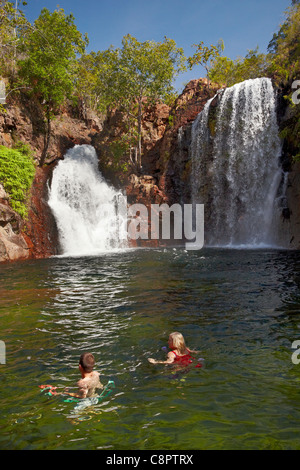 Swimmers at Florence Falls, Litchfield National Park, Northern Territory, Australia Stock Photo