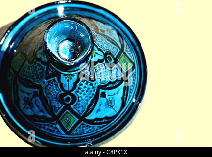 A  ceramic dish for serving cous-cous Morocco Stock Photo