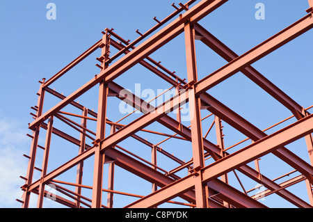 Steel frame of a building under construction Stock Photo