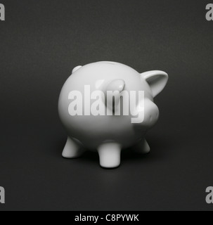 Black piggy bank on white background with 'empty' written on it Stock ...