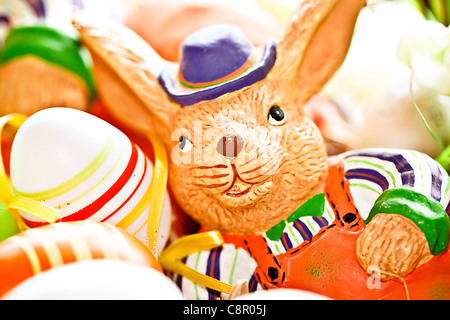 Easter bunny figure lying Stock Photo