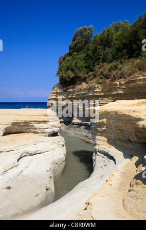 Rock formations at the Canal D'Amour near Sidari, Corfu, Greece Stock Photo