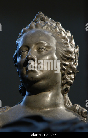 Bust of Empress Maria Theresa of Austria at her tomb in the Imperial Crypt in Vienna, Austria. Stock Photo