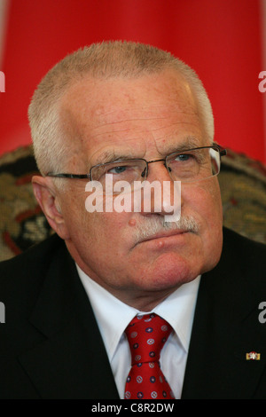 Czech president Václav Klaus. Photo was taken in Prague, Czech Republic, on March 24, 2009. Stock Photo