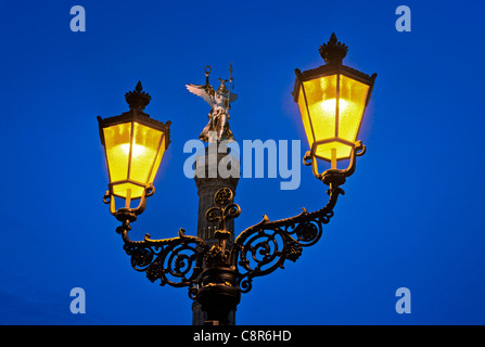 Berlin victory column, laterne , illuminted at twilight Stock Photo