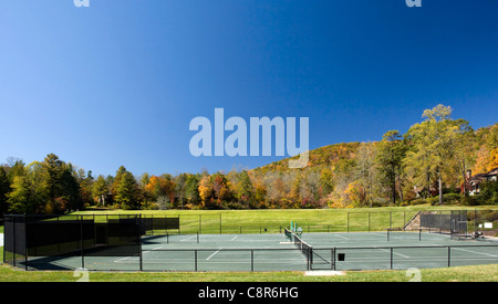 Tennis Courts in Straus Park Community - Brevard, North Carolina USA Stock Photo