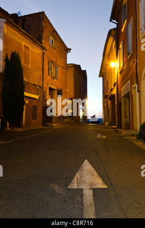 Village Street in Roussilion, Vaucluse, Provence, South France Stock Photo