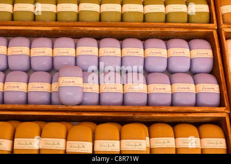 Lavendel soap at Market in Roussilion, Vaucluse, Provence, South France Stock Photo