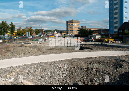 The East Manchester Line of the Metrolink tram system under construction. Ashton under Lyne, Tameside, Manchester, England, UK Stock Photo