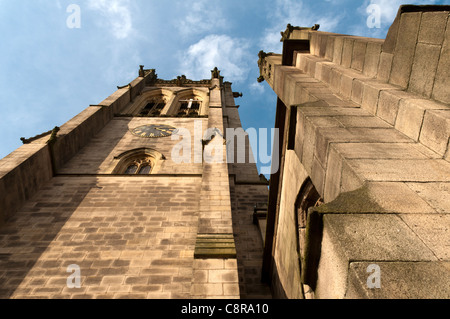 The tower of the Parish Church of St. Michael and All Angels. Ashton under Lyne, Tameside, Manchester, England, UK Stock Photo