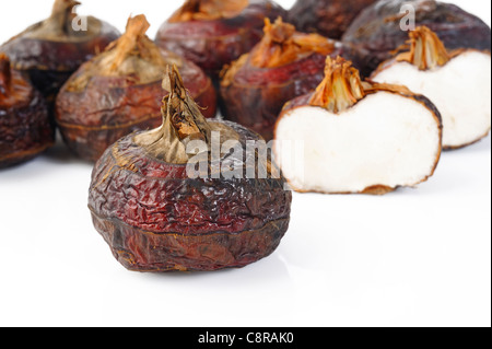 Chinese water chestnut on white Stock Photo