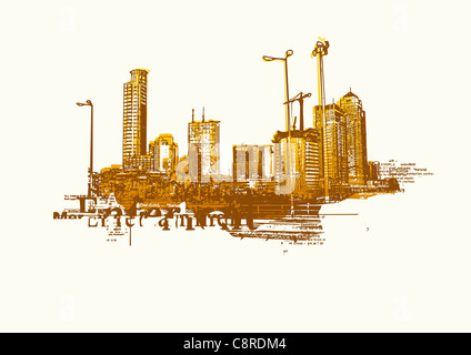 Big City  -  Grunge styled urban background. Stock Photo