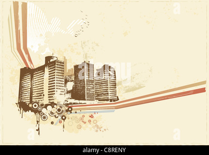 Big City - Grunge styled urban background. Stock Photo