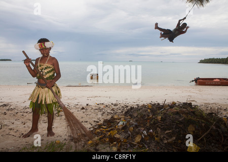 girls on Tuvalu, island in the pacific Stock Photo - Alamy