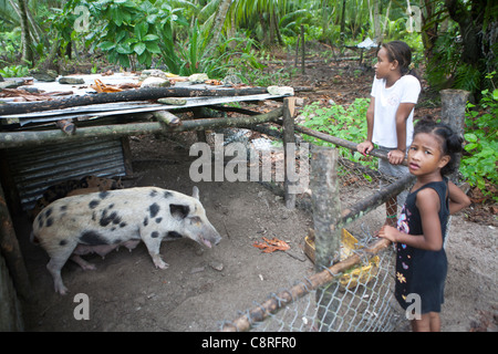 girls on Tuvalu, island in the pacific Stock Photo - Alamy