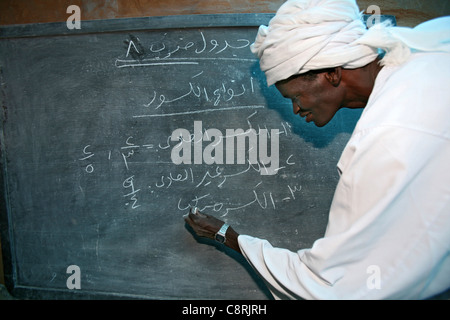 School in sudanese refugeecamp in Chad Stock Photo