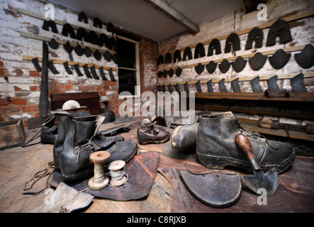 A cobblers at the Shambles Victorian Village in Newent, Gloucestershire - a museum of Victoriana UK 2009 Stock Photo