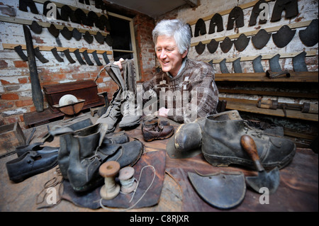 A cobblers at the Shambles Victorian Village in Newent, Gloucestershire - a museum of Victoriana UK 2009 - Collector and museum Stock Photo