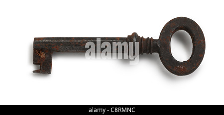 Old rusty key (clipping path ) Stock Photo