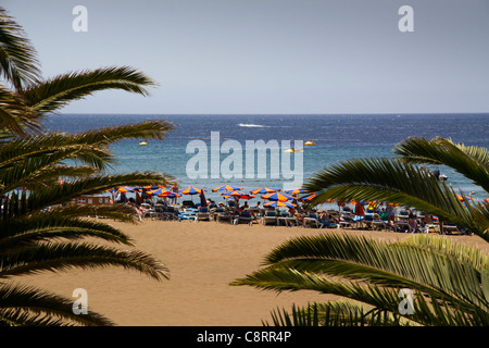 Beach at Puerto del Carmen Lanzarote Stock Photo