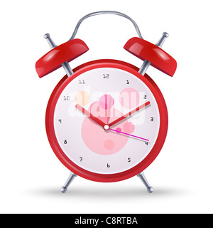 Alarm Clock On White Background Stock Photo