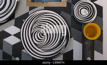 Black and white spiral patterns Stock Photo