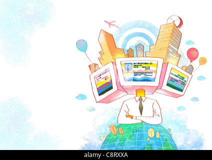 Concept of global communications Stock Photo