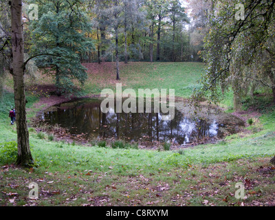 Crater at Hill 60 near Ypres, Belgium Stock Photo