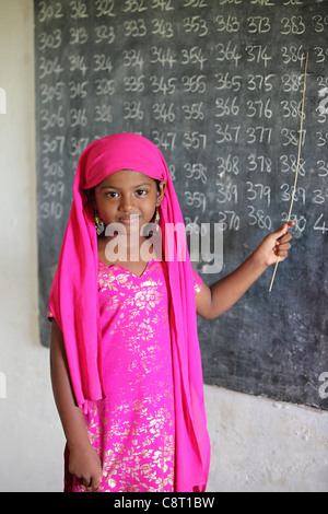Muslim girl at school Andhra Pradesh South India Stock Photo